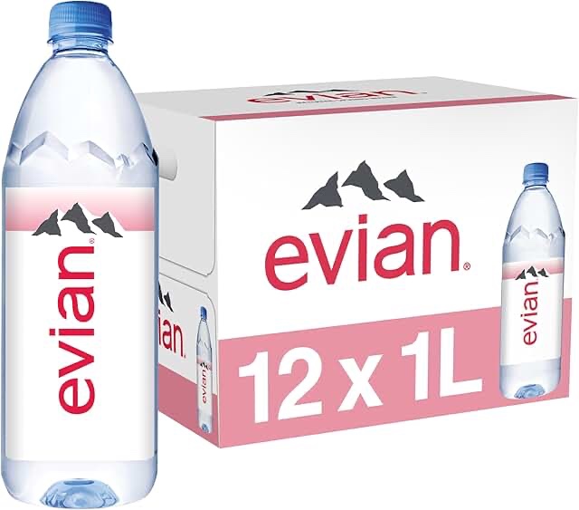 Evian 12. Bottles of water.