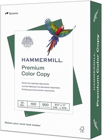 Hammermill 10263-0 Color Copy Paper  98 Brightness  32lb  8-1/2 x 11  Photo White  500/Ream