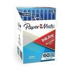 Inkjoy 50St Ballpoint Pen  Stick  Medium 1 Mm  Blue Ink  White/Blue Barrel  60/Pack