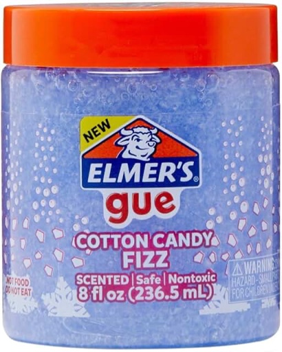 Elmer’s Gue Premade Slime  Cotton Candy Fizz Slime  Scented  1 Count