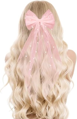 Tulle Bow Hair Barrette - A New Day™ Pink