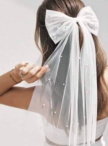 Tulle Bow Hair Barrette - A New Day™ Off-White