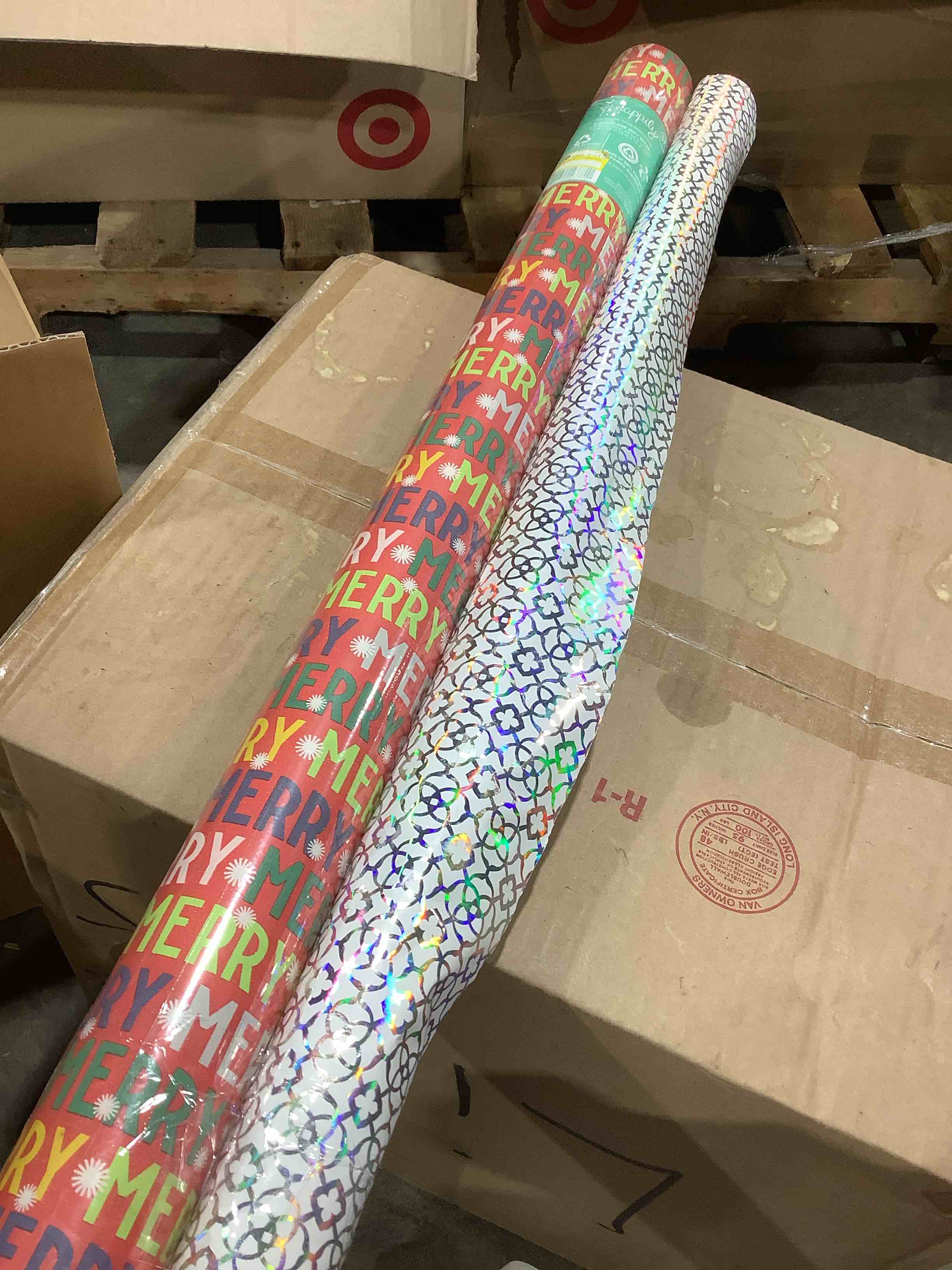 Holiday Christmas wrapping paper two rolls