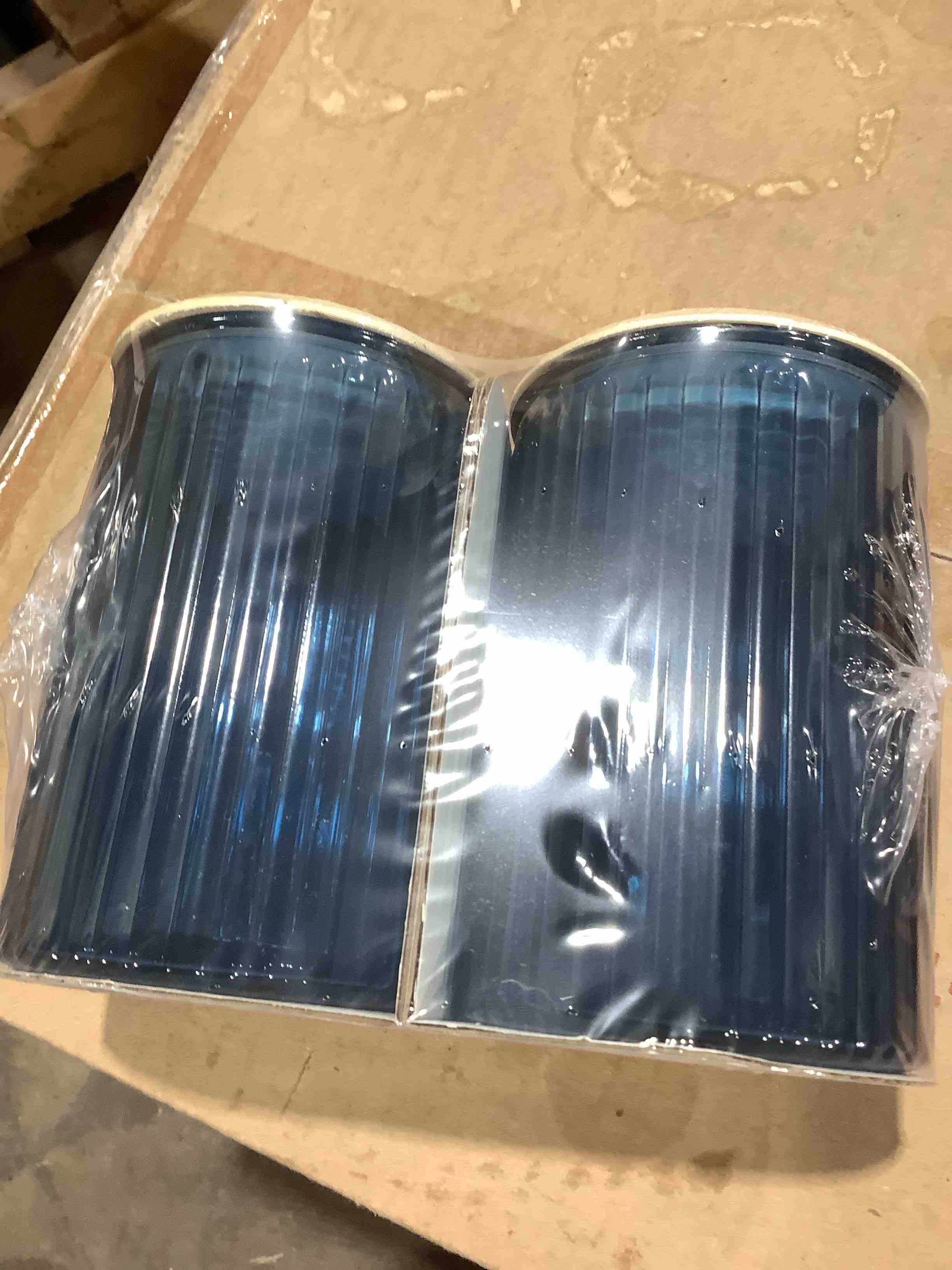 2 count two pack glass jars, blue