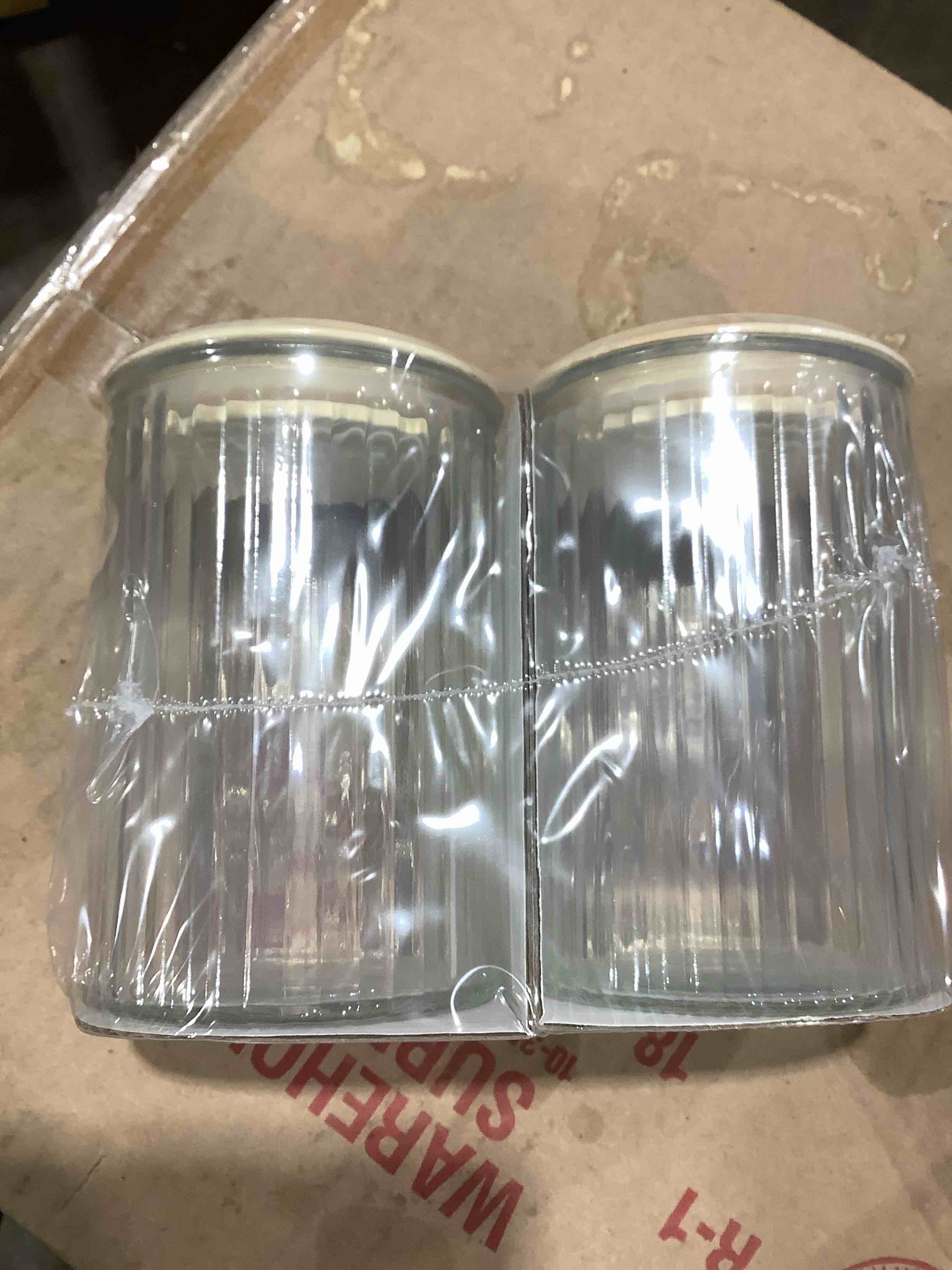 2 count two pack glass jars, clear