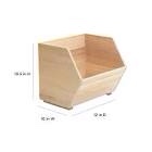 Stackable wooden bins with adjustable divider and label holder