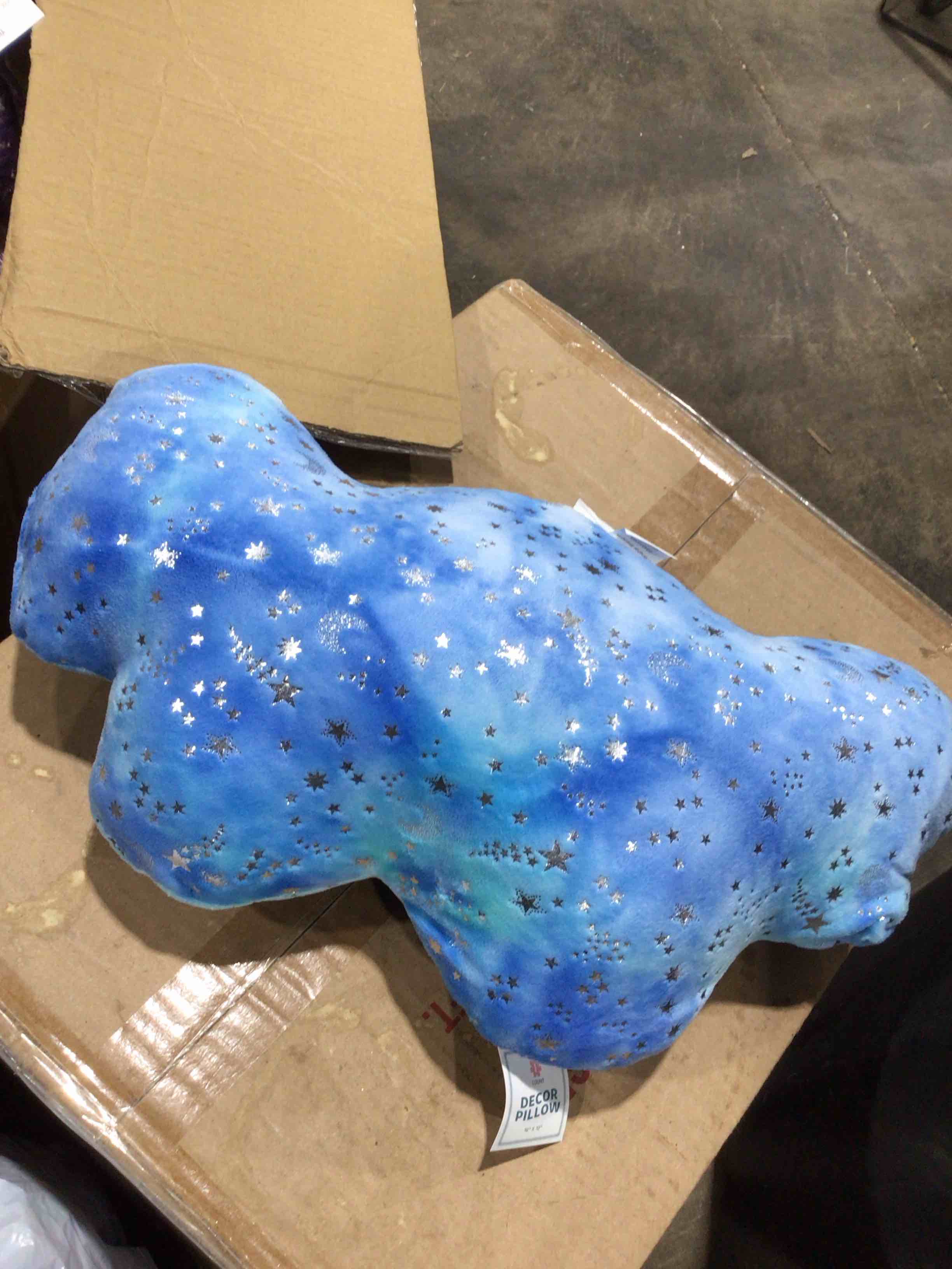 Sparkle blue star decorative pillows, 16 x 15”