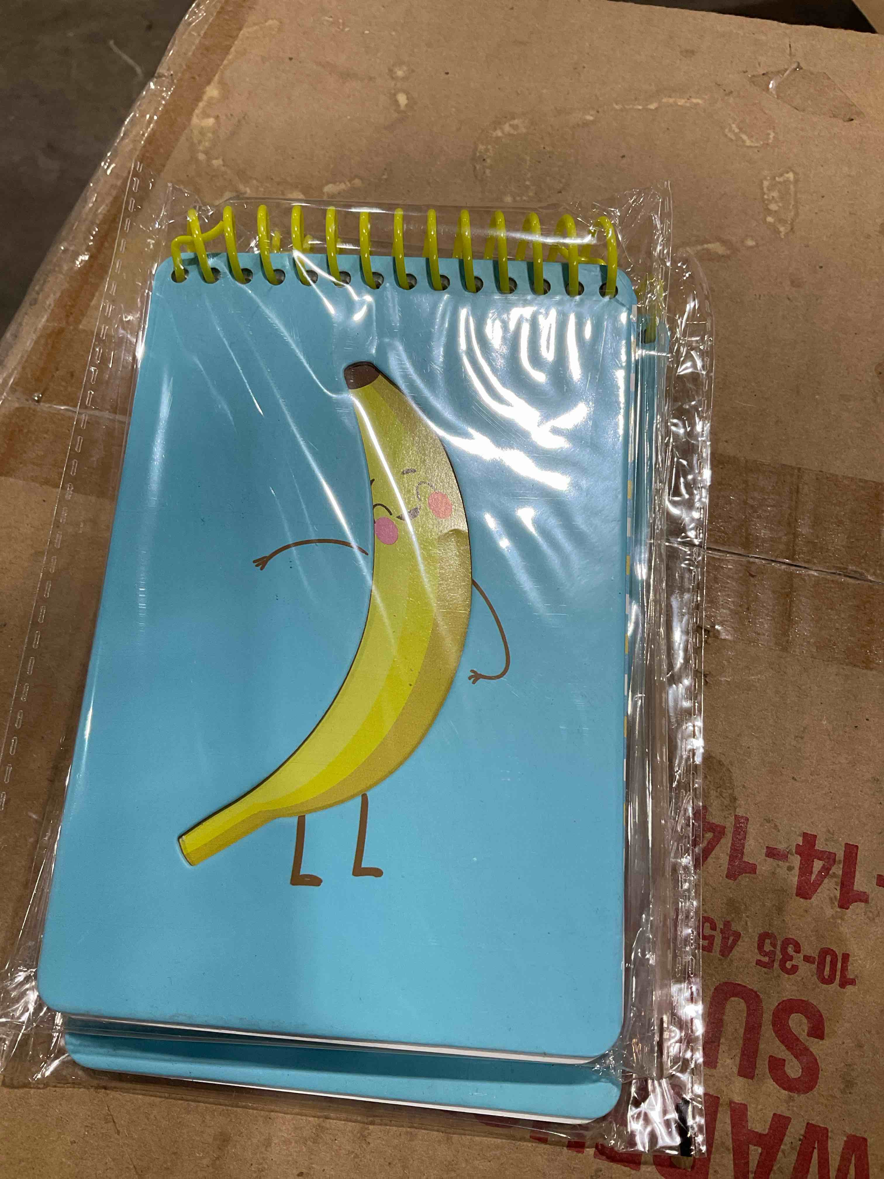 top spiral pocket memo journal notebook  diary notebook paper notepad writing stationery writing subject notebooks planner for students office school girl gifts  40 sheets 4 x 6  lovely banana