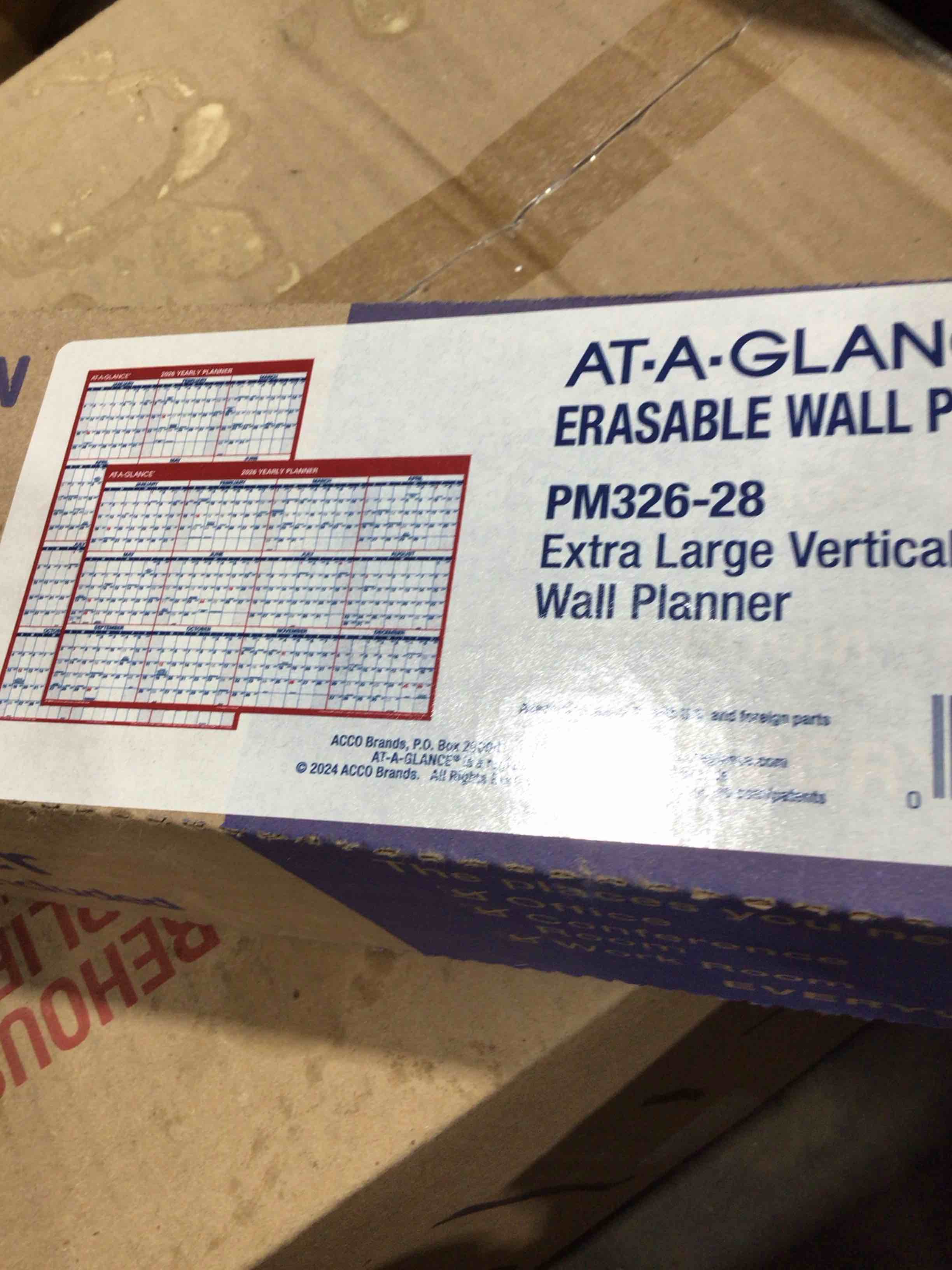 AT-A-GLANCE 2026 Vertical Horizontal Reversible Erasable Yearly Wall Calendar