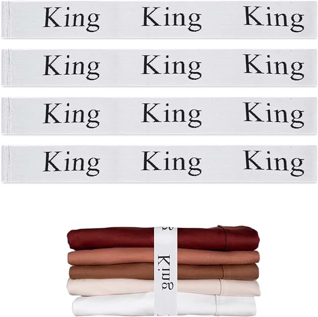 Linen Elastic organizer bands, king size, 6 ct