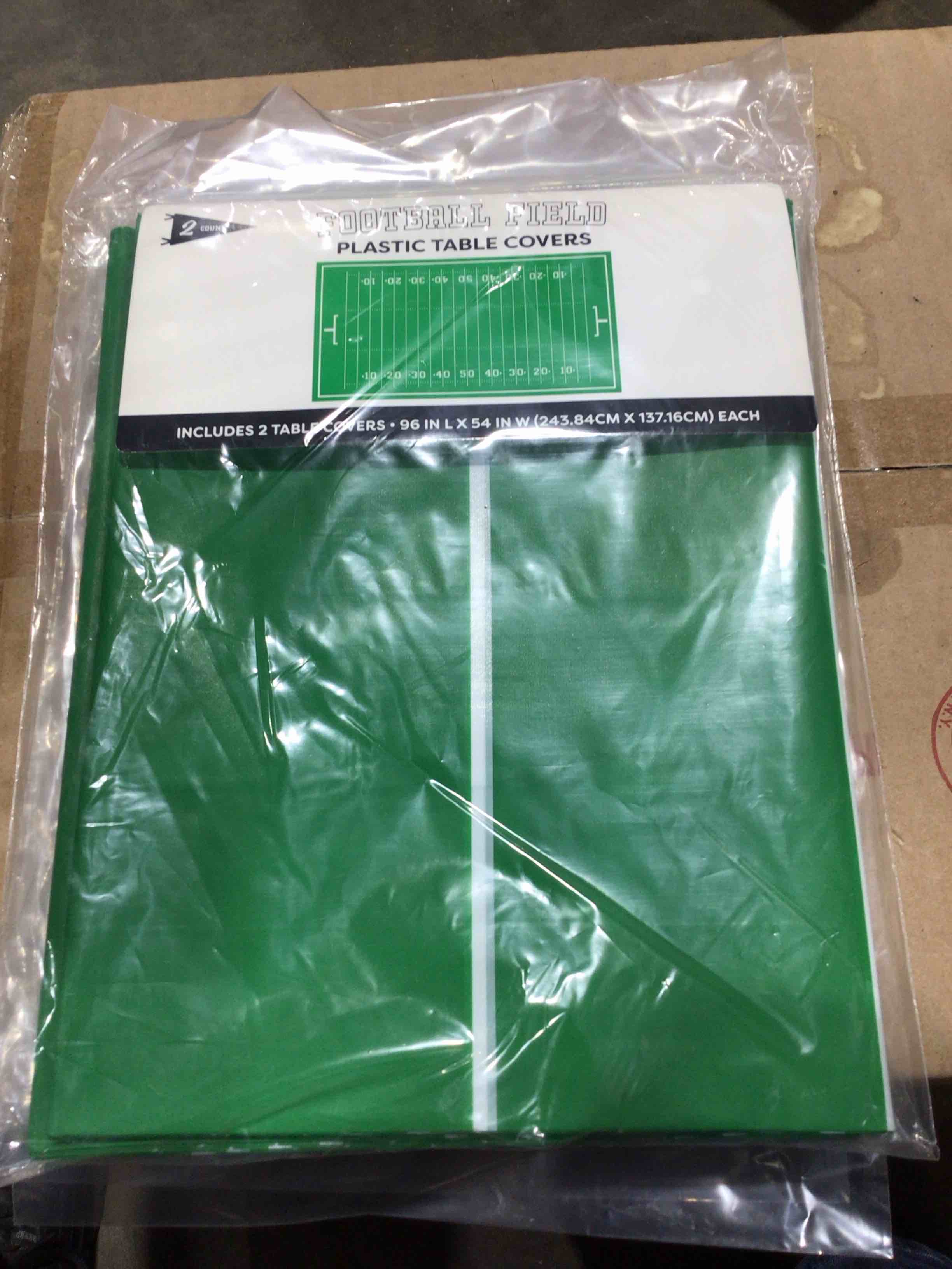 Football field plastic table covers, Tupac 96 inch x 54 inch