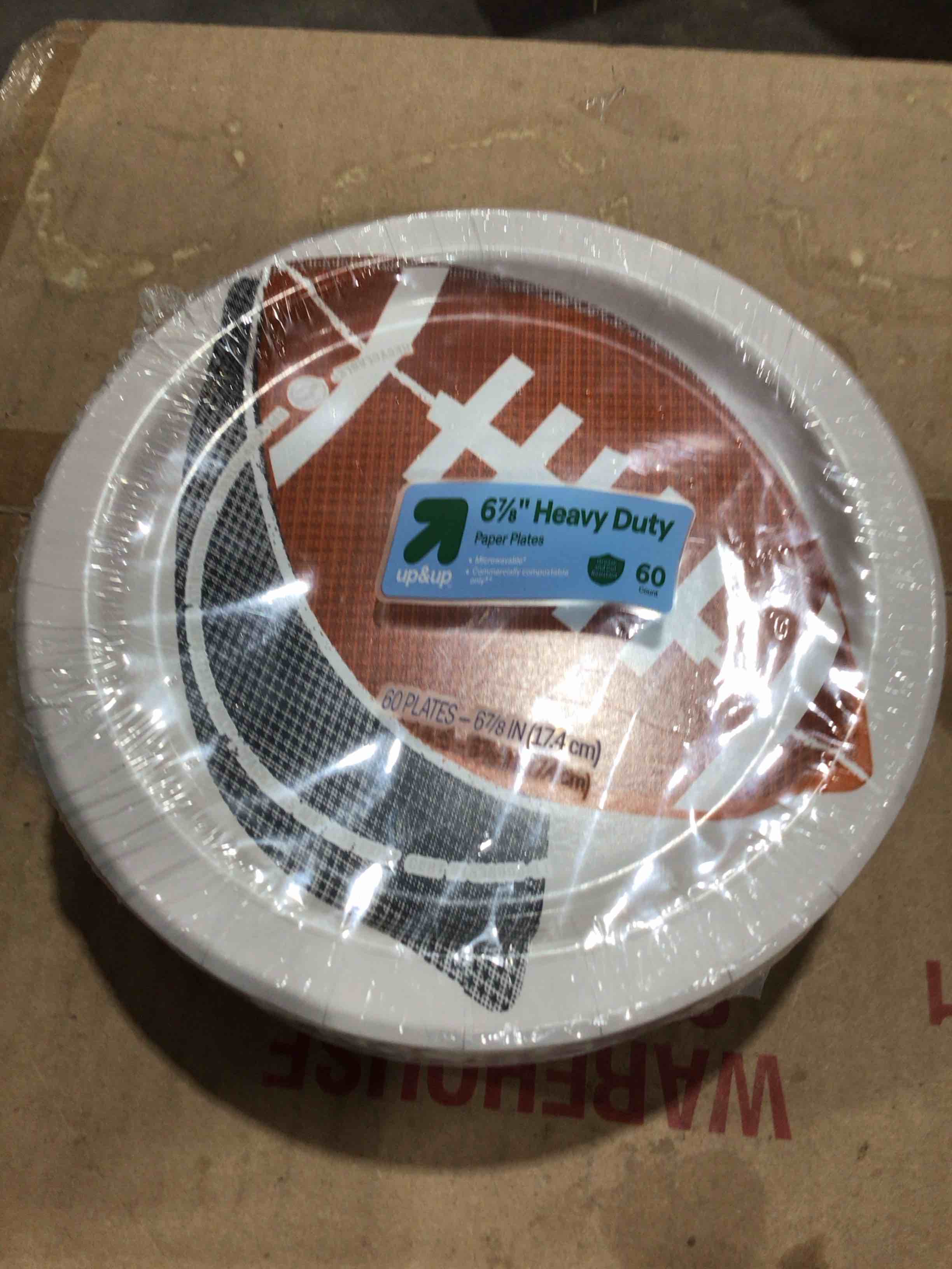 Disposable Dinnerware Paper Plates 7" - Football - 60ct - up&up™