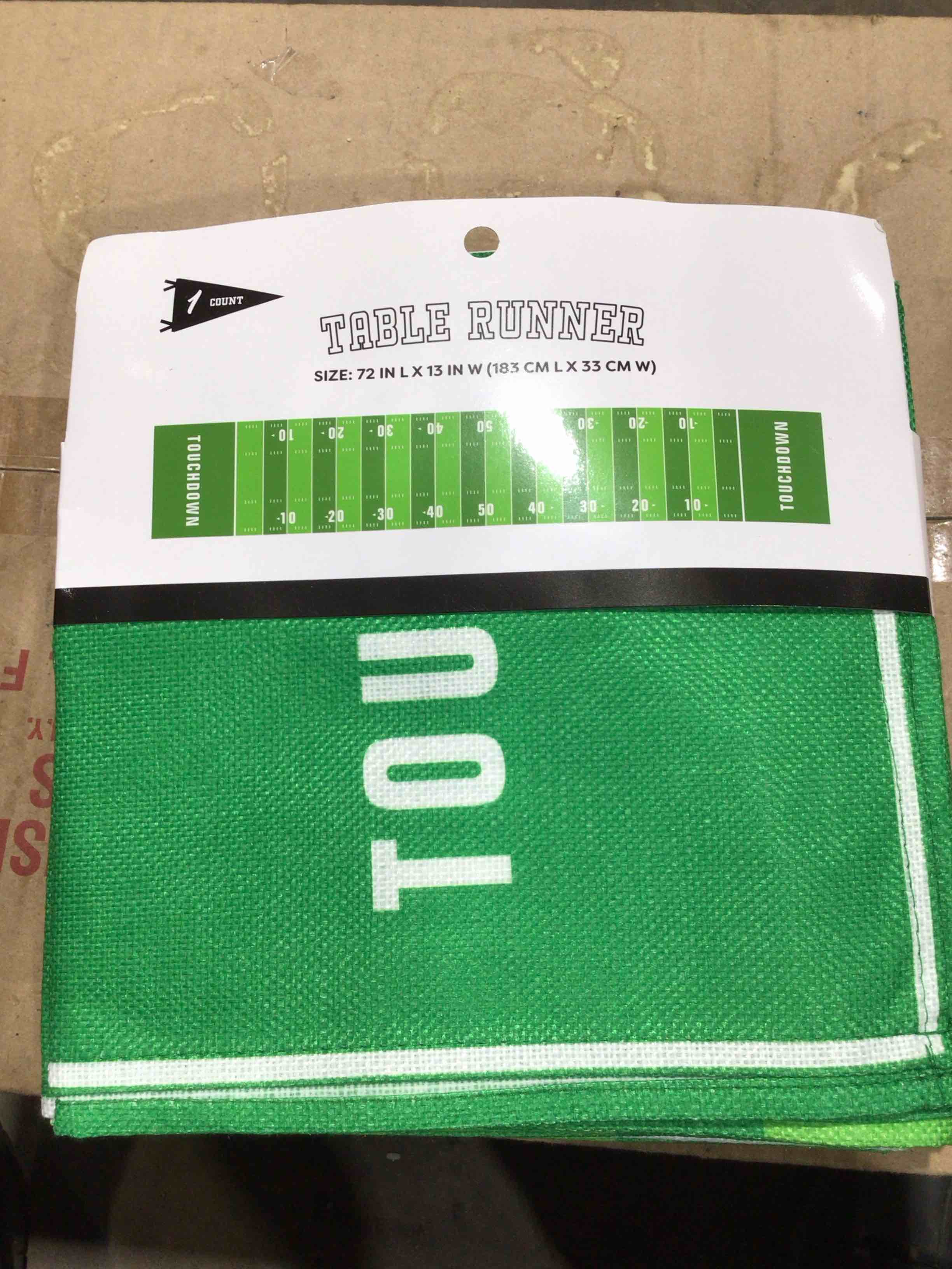 Football party table runner, 72” x 13”