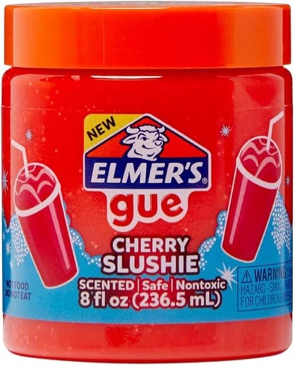 Elmer’s Gue Premade Slime  Cherry Slushie Slime  Scented  1 Count