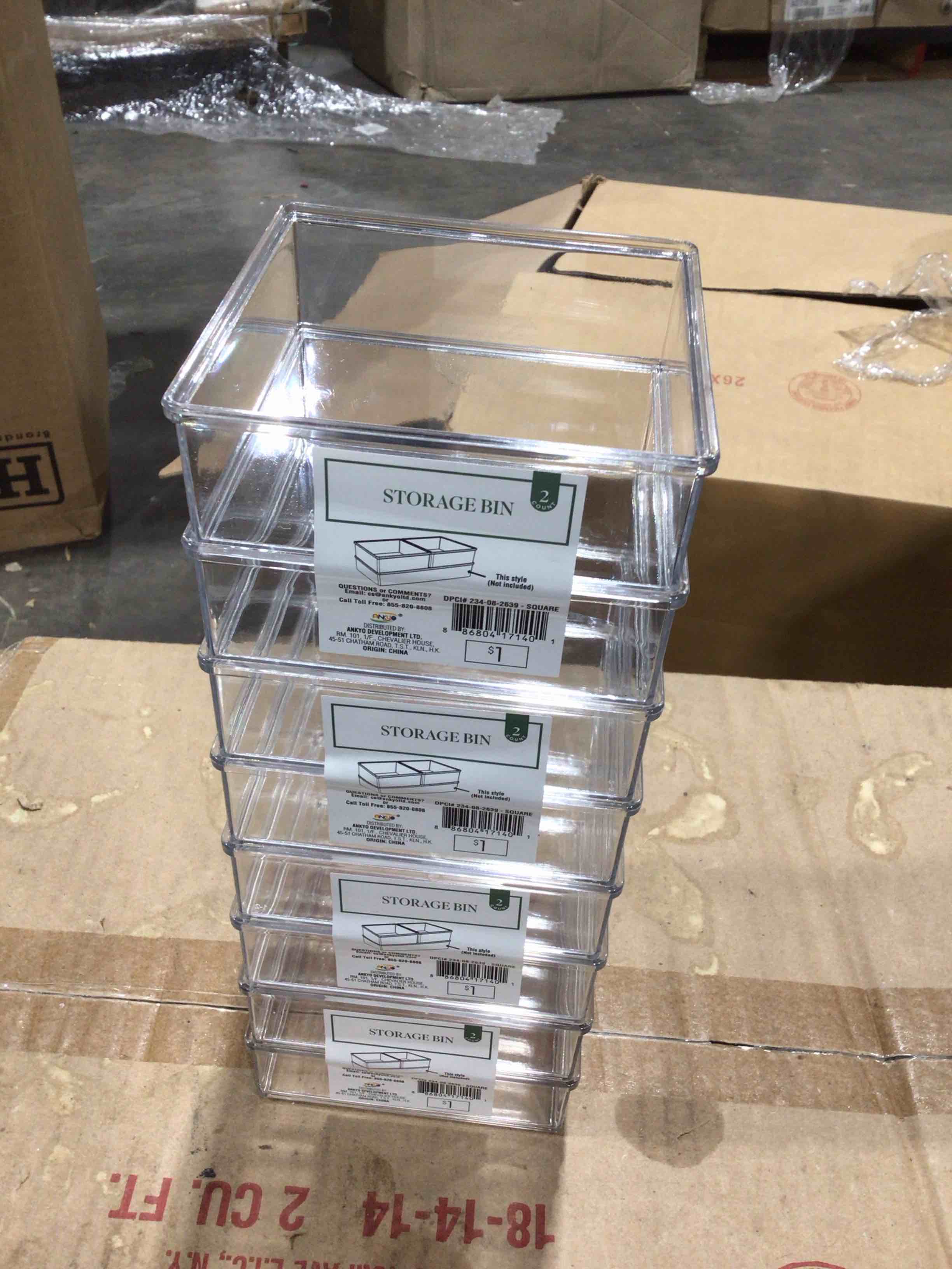 Storage containers to count clear stackable, 4 ct