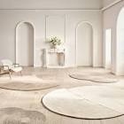 Britley Handmade to wall, beige area 8 foot round rug