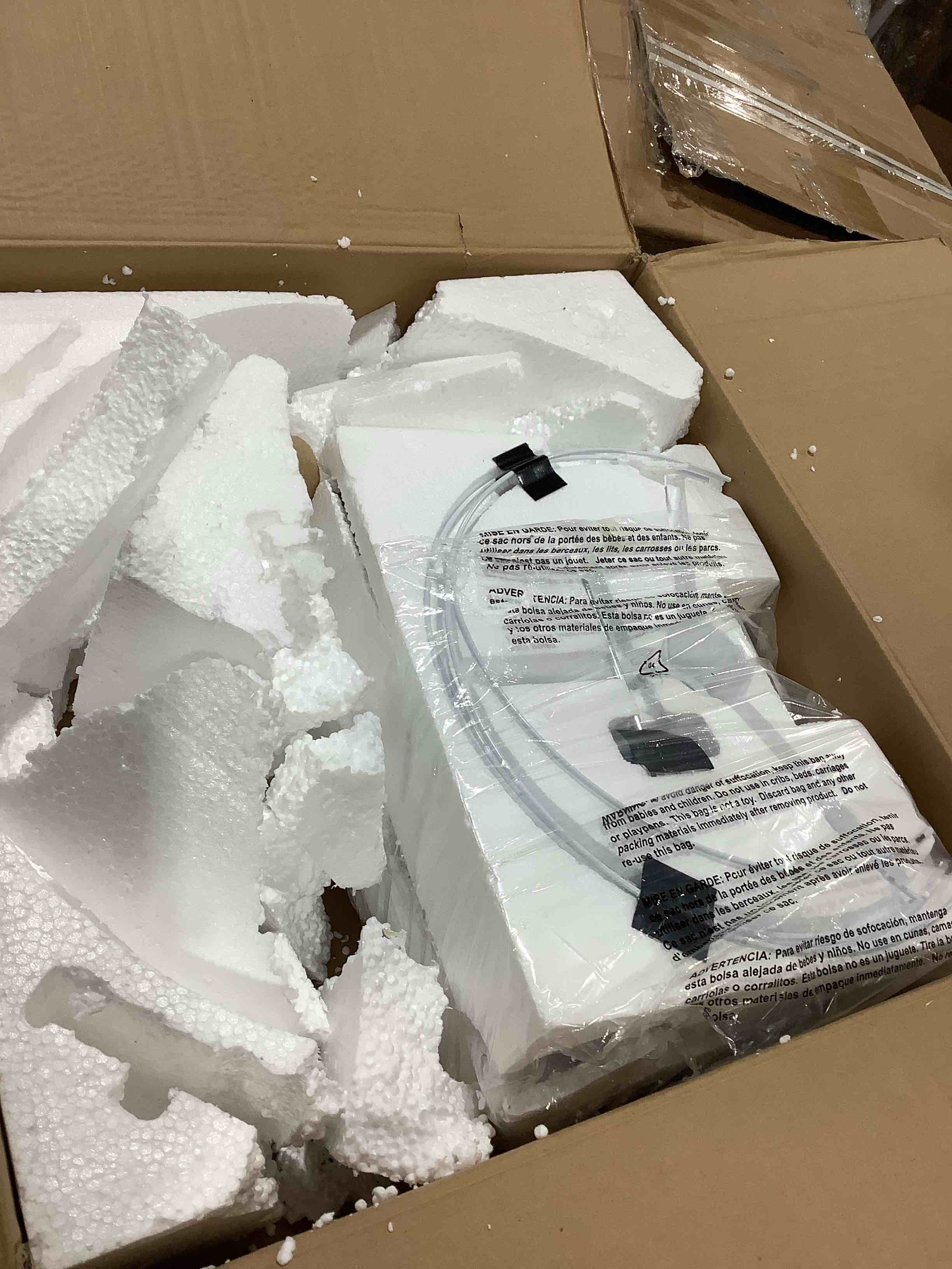 Condition photo showing As Is for Modern arc floor lamp, tall, reading light with remote and for color, no dome