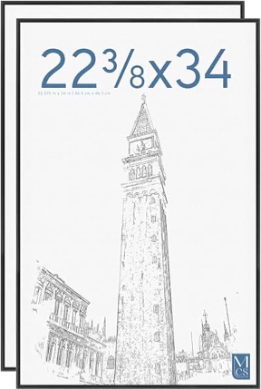MCS Original Poster Frame 22.375 x 34 Inch Black Set of 2