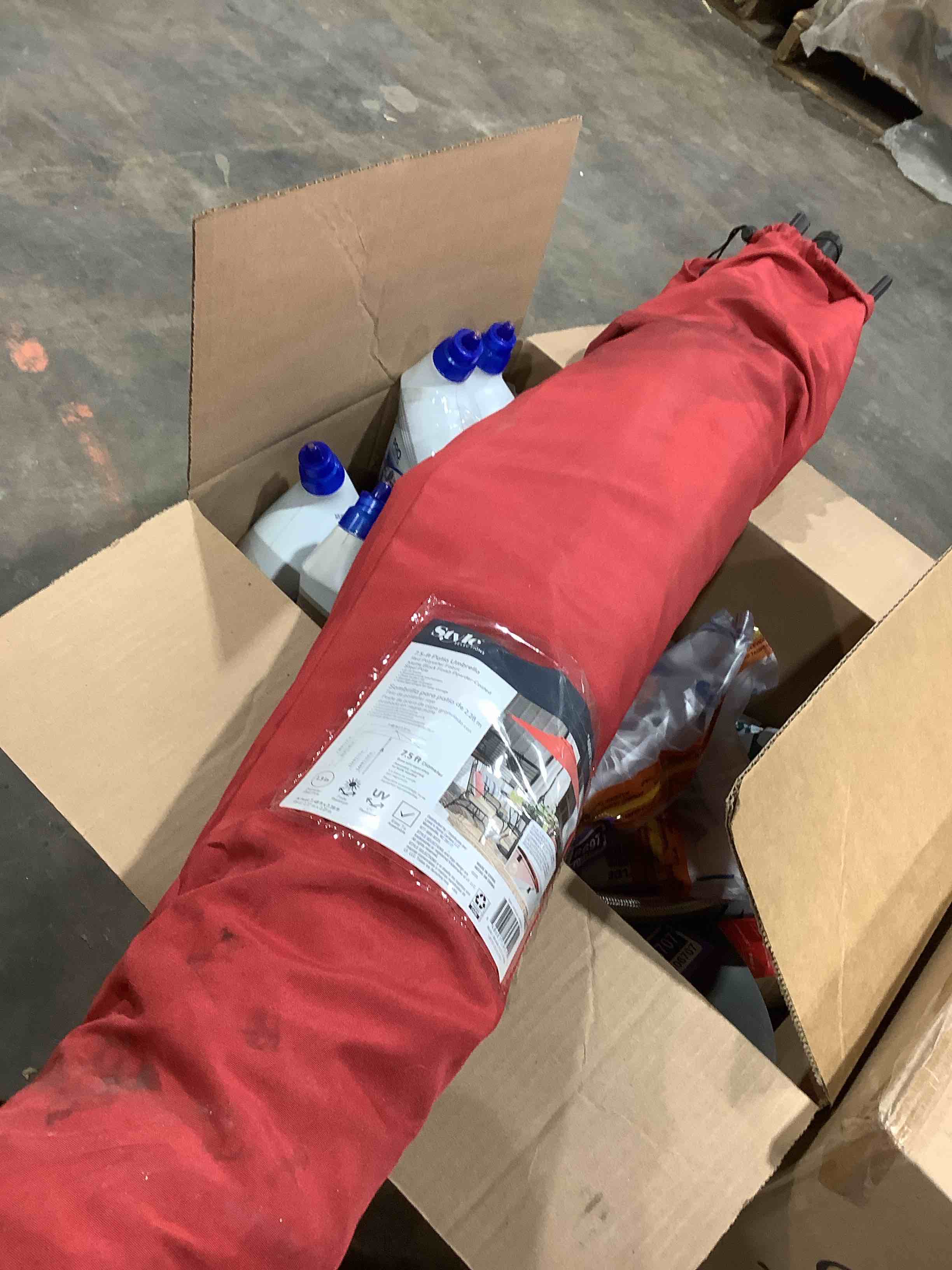 Condition photo showing Good Condition for Style 7 1/2 foot patio umbrella red