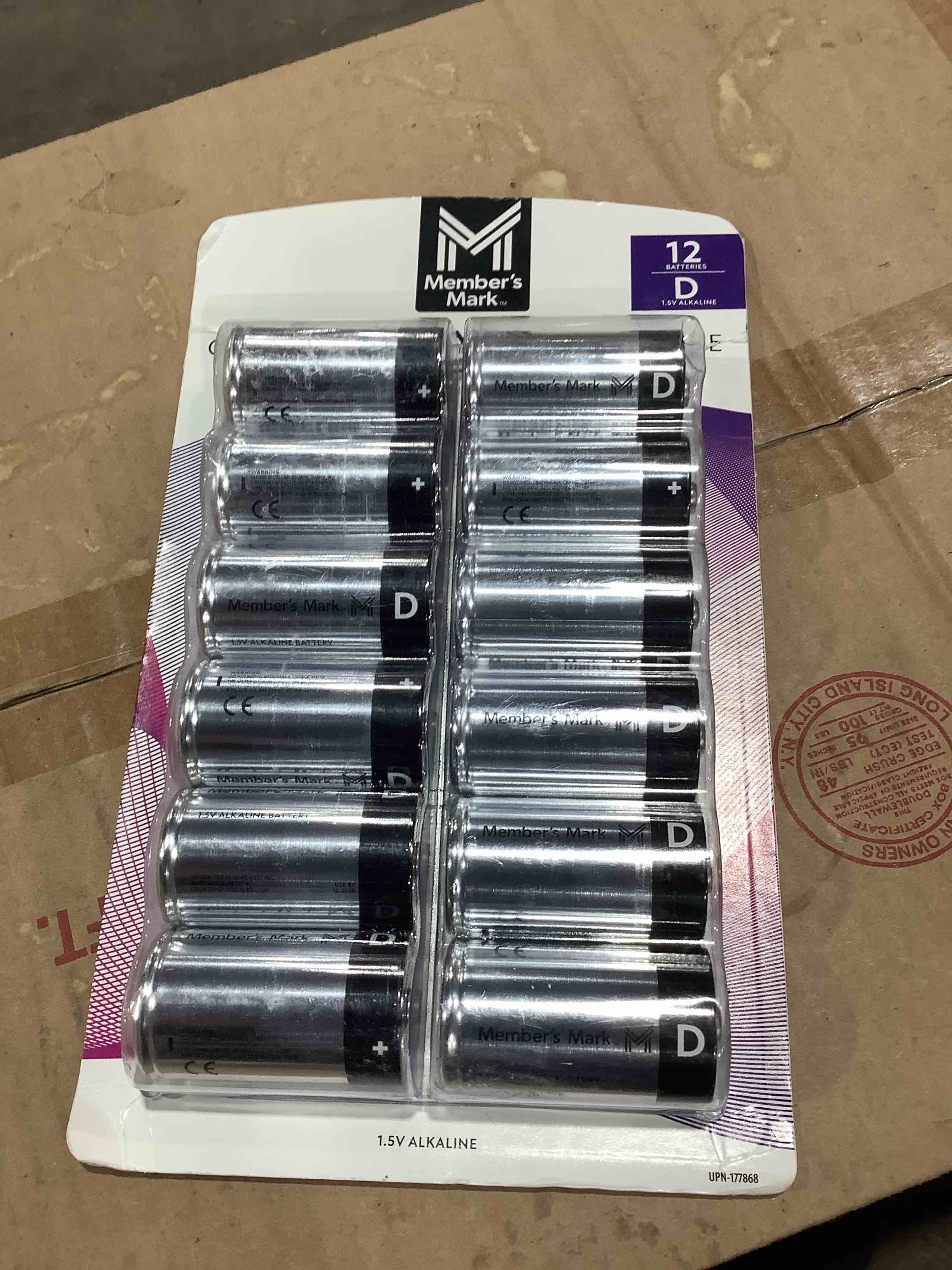 Condition photo showing New/Like New for Member's Mark Alkaline D Batteries (12 Pack)