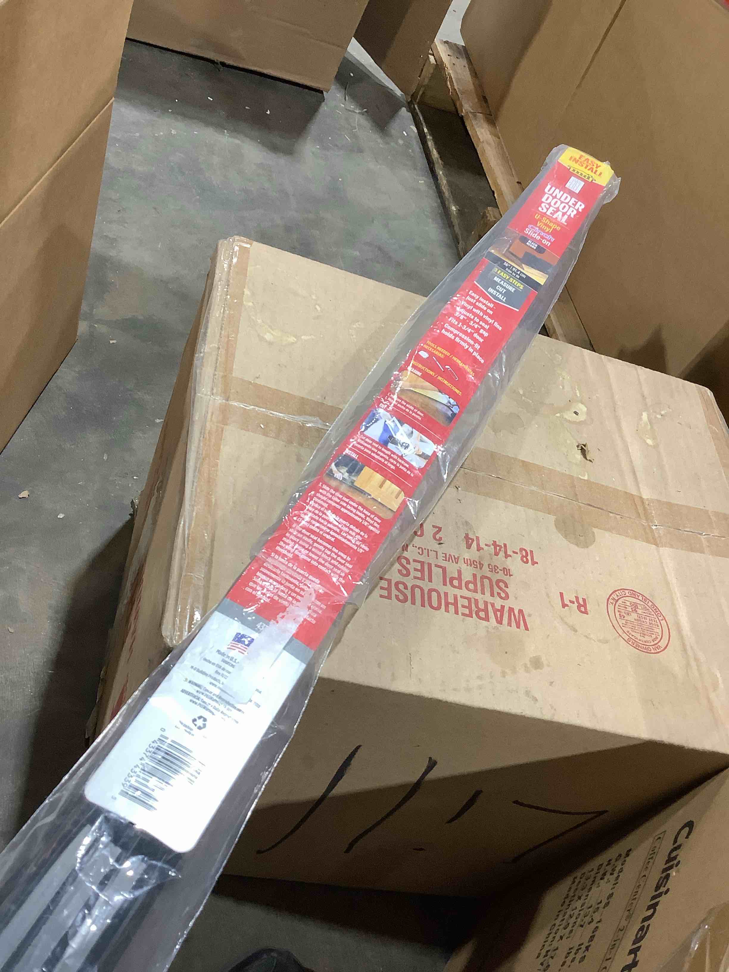 Condition photo showing Good Condition for 36 in. Black Vinyl CINCH® U-Shape Slide-On Under Door Seal