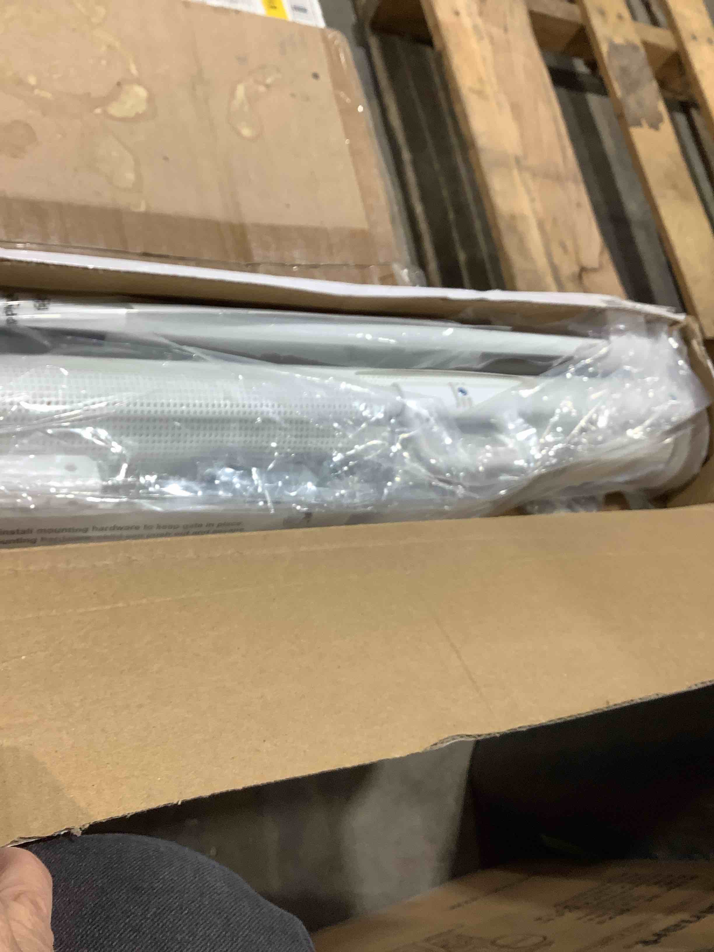 Condition photo showing Good Condition for 90 inch retractable baby gate extra large baby gate white