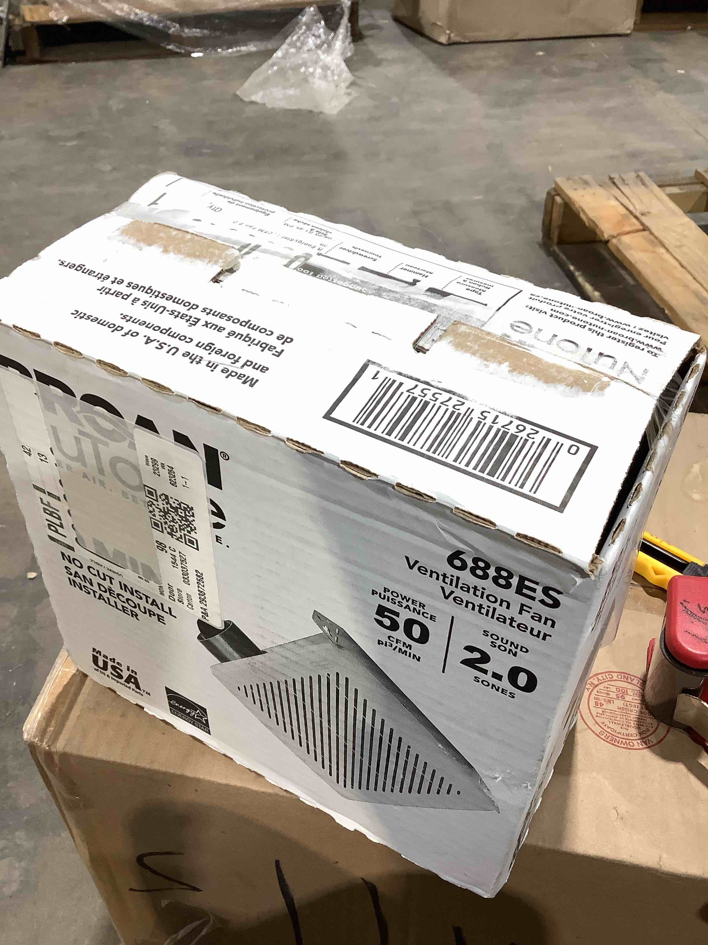 Condition photo showing Good Condition for 3022086 50 CFM Economy Energy Star 2-Sone Bathroom Ventilation Fan, White