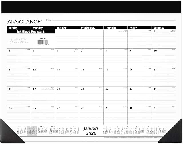 at-a-glance 2026 monthly desk pad calendar large 21 34 x 17 - desk pad calendars