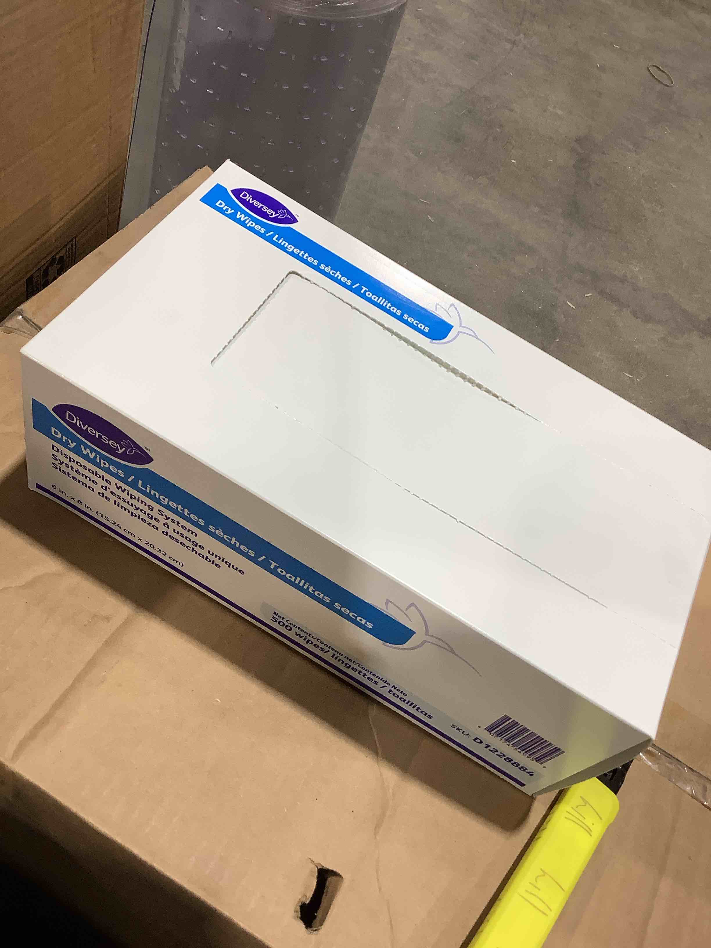 diversey disposable dry wipe 1-ply 6 x 8 white 500