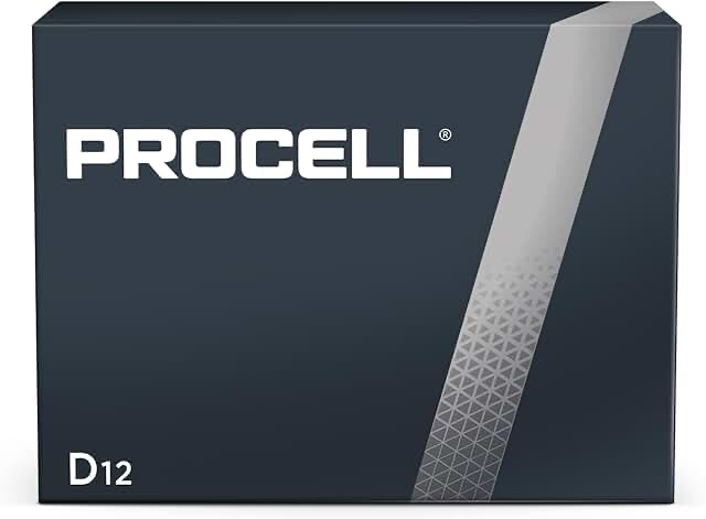 procell constant d batteries, 12 count, no box