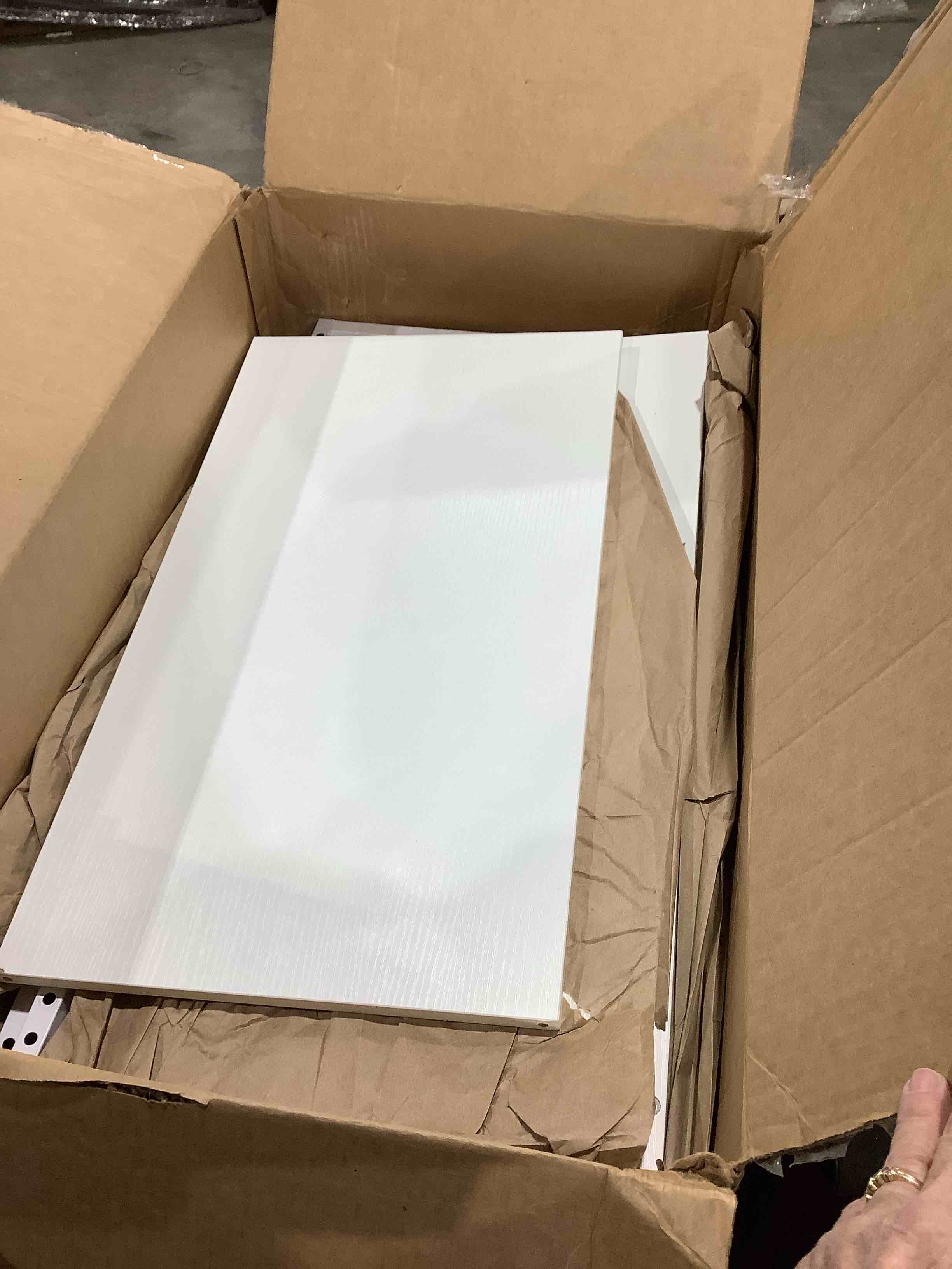 Modern TV console table with integrated charging station, white