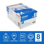 Staples 8.5  x 11  Multipurpose Paper 20 lbs. 94 Brightness 500/RM 8 RM/CT 1149611