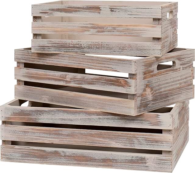 Set a three wood crates blue ash