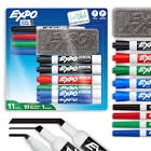 EXPO Dry Erase Markers Kit  Fine and Chisel Tip Markers  Assorted Colors  Eraser  11 Count