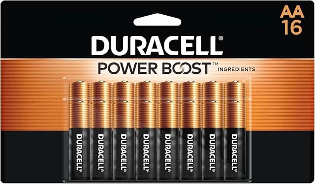 duracell coppertop aa battery with power boost™  16 pack long-lasting batteries