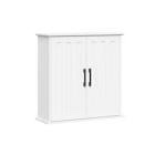 White two door storage medicine cabinet with adjustable shelves