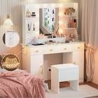 Girls vanity with mirror white