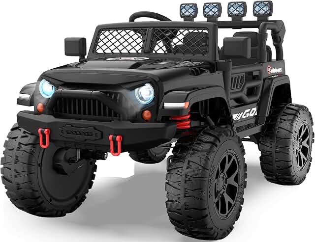 Two seater ride on car for kids, black