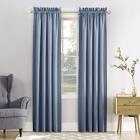 sun zero kylee energy efficient room darkening rod pocket curtain panel  54  x 84   vintage blue