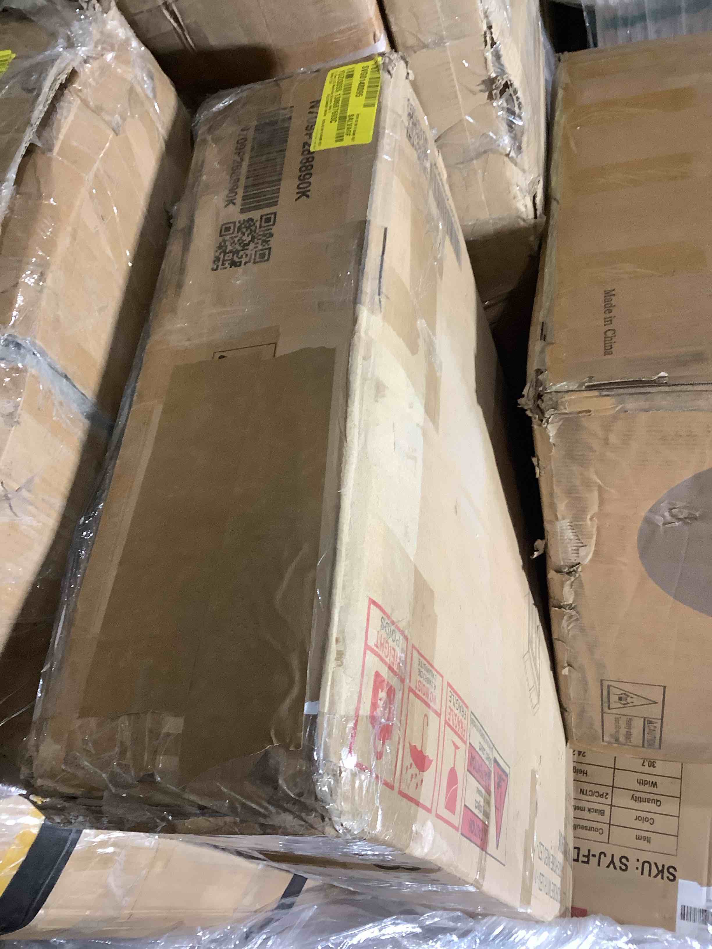 Condition photo showing Good Condition for Large Wardrobe Closet with  Doors, Freestanding Armoire Wardrobe Closet with Locking Drawer, Shelves and Hanging Rod, Wooden Bedroom Coat Closets Cabinet for Clothes, Gray,