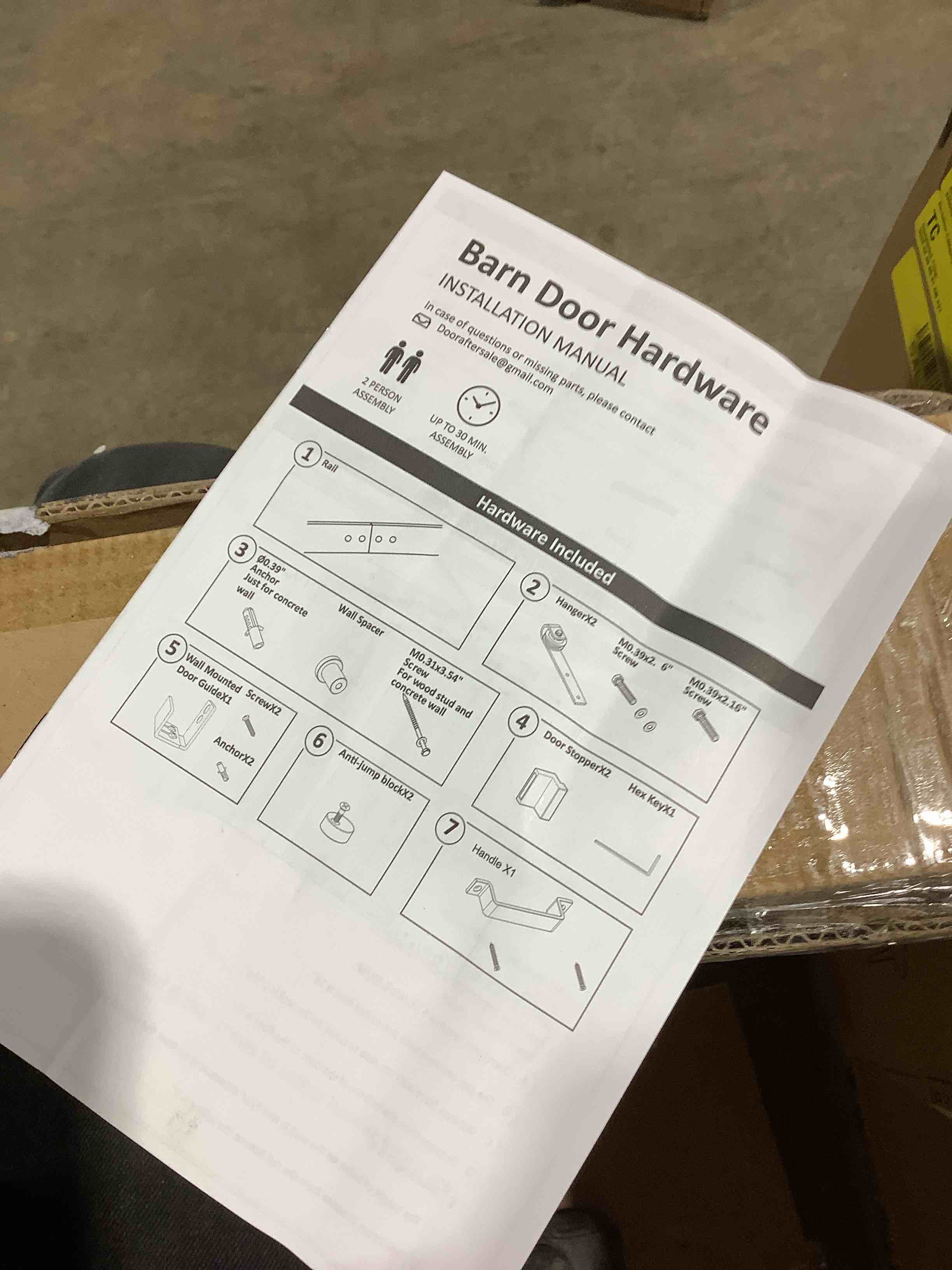 Condition photo showing New/Like New for Barn door hardware