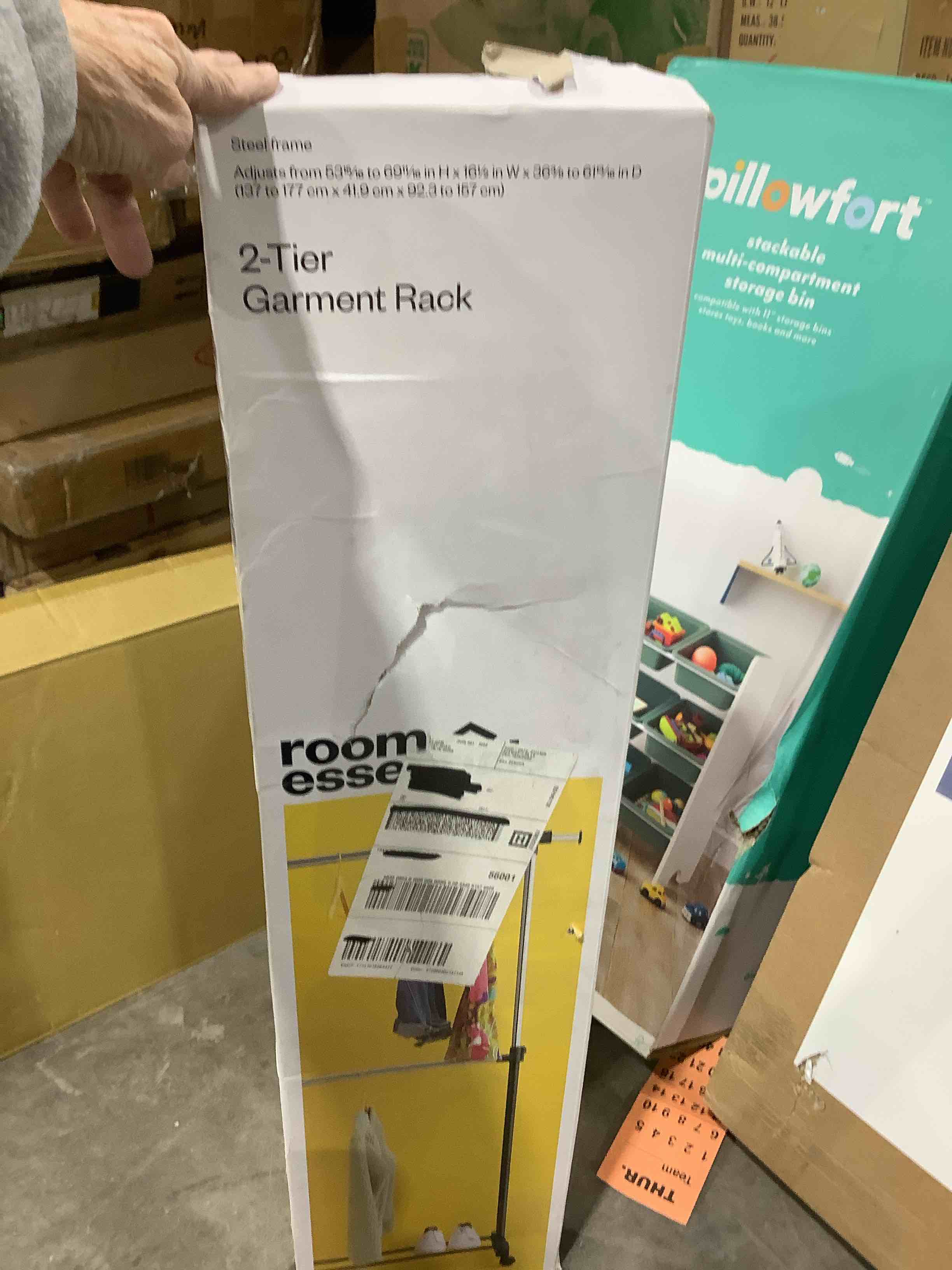 Condition photo showing Good Condition for Adjustable Double Rod Garment Rack Black - Room Essentials™