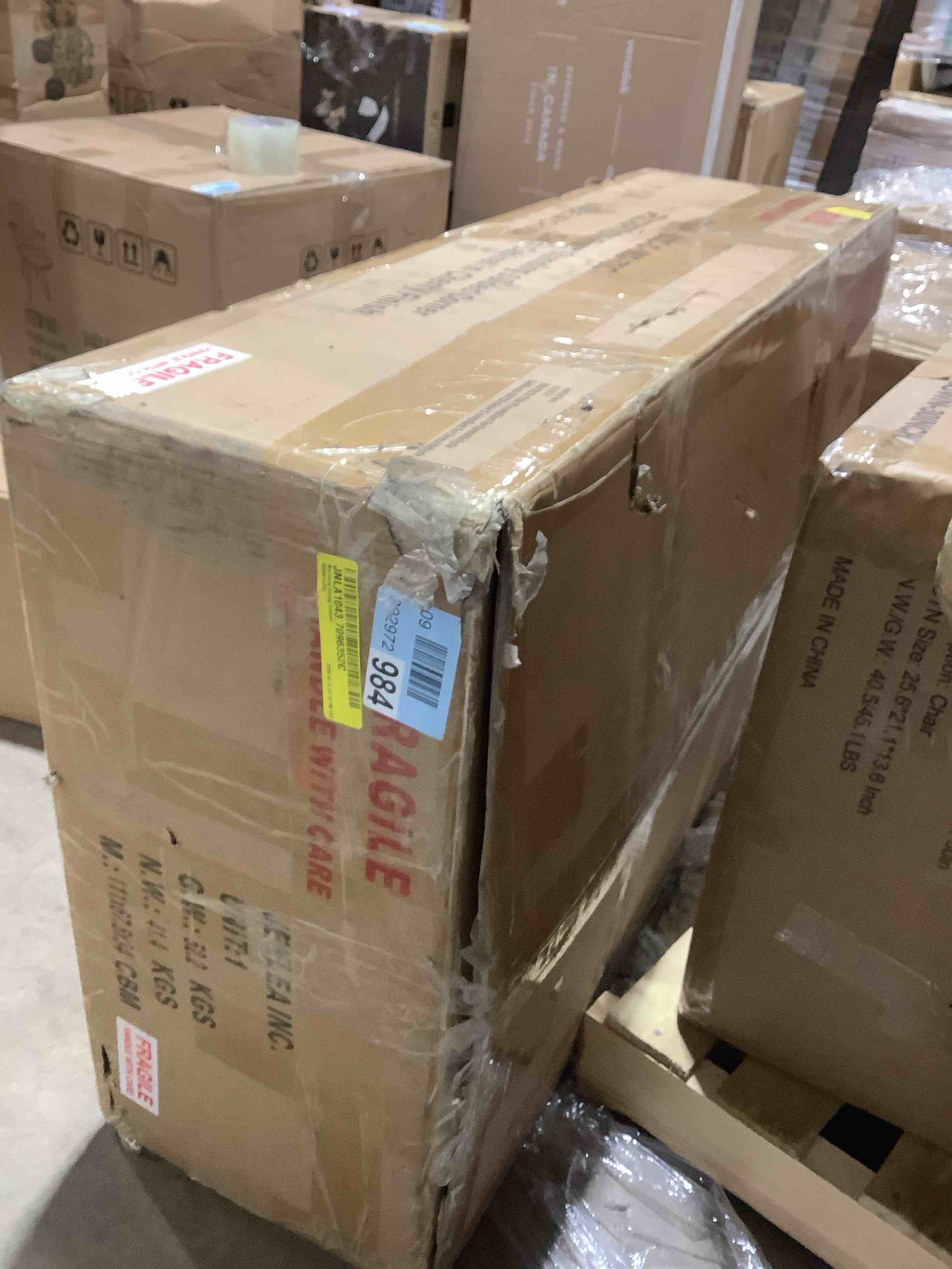 Condition photo showing Good Condition for Maristow Dining cabinet floor standing five sided corner curio cabinet in Cherry finish