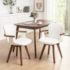 karen 21.2" w faux leather swivel modern dining chair, white, two2 pair