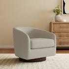 bennett upholstered swivel barrel chair, beige