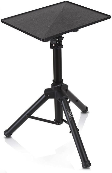 Pyle Universal Projector Stand – Adjustable Tripod for Laptop, DJ Gear, Projectors – Heavy-Duty, Portable – Height Adjustable 28" to 46" – Ideal for Stage, Studio, Office, Events