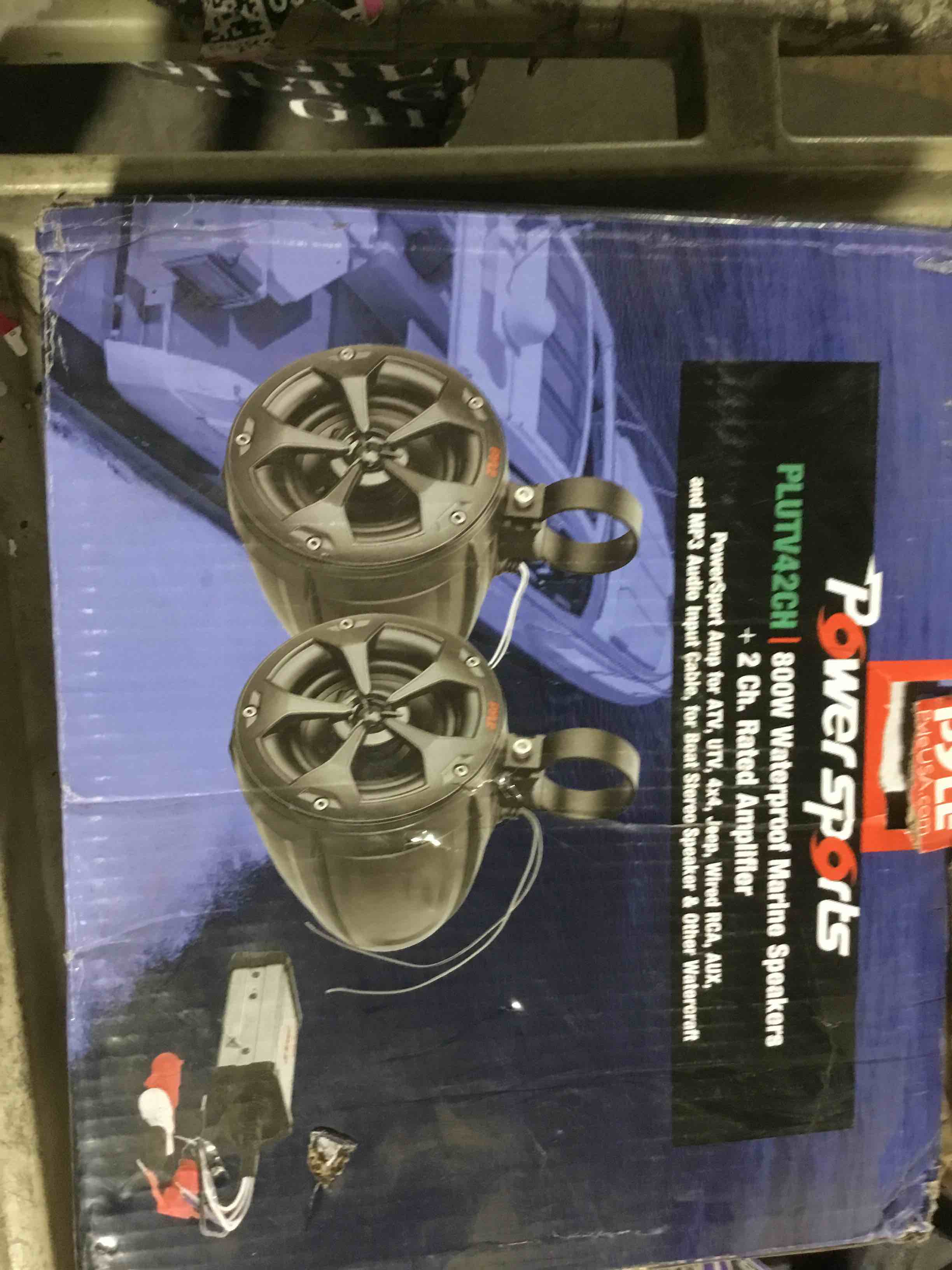 Pyle 800W Marine Speakers with Amplifier - 4" Waterproof Full Range Water Resistant Stereo Tower Speakers System with RCA, AUX, and MP3 Audio Input Cable for ATV, UTV, 4x4, Quad, Jeep, Boat