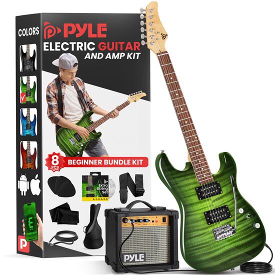6-String Electric Guitar Kit- Includes Amplifier with Accessory Kit (Green)