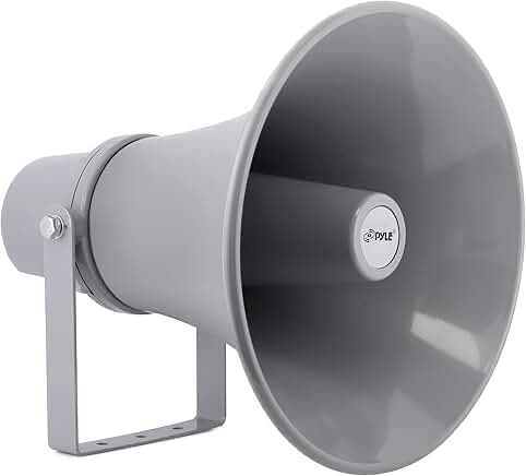 PYLE Indoor/Outdoor PA Horn Speaker 30W Loud Sound Aluminum White