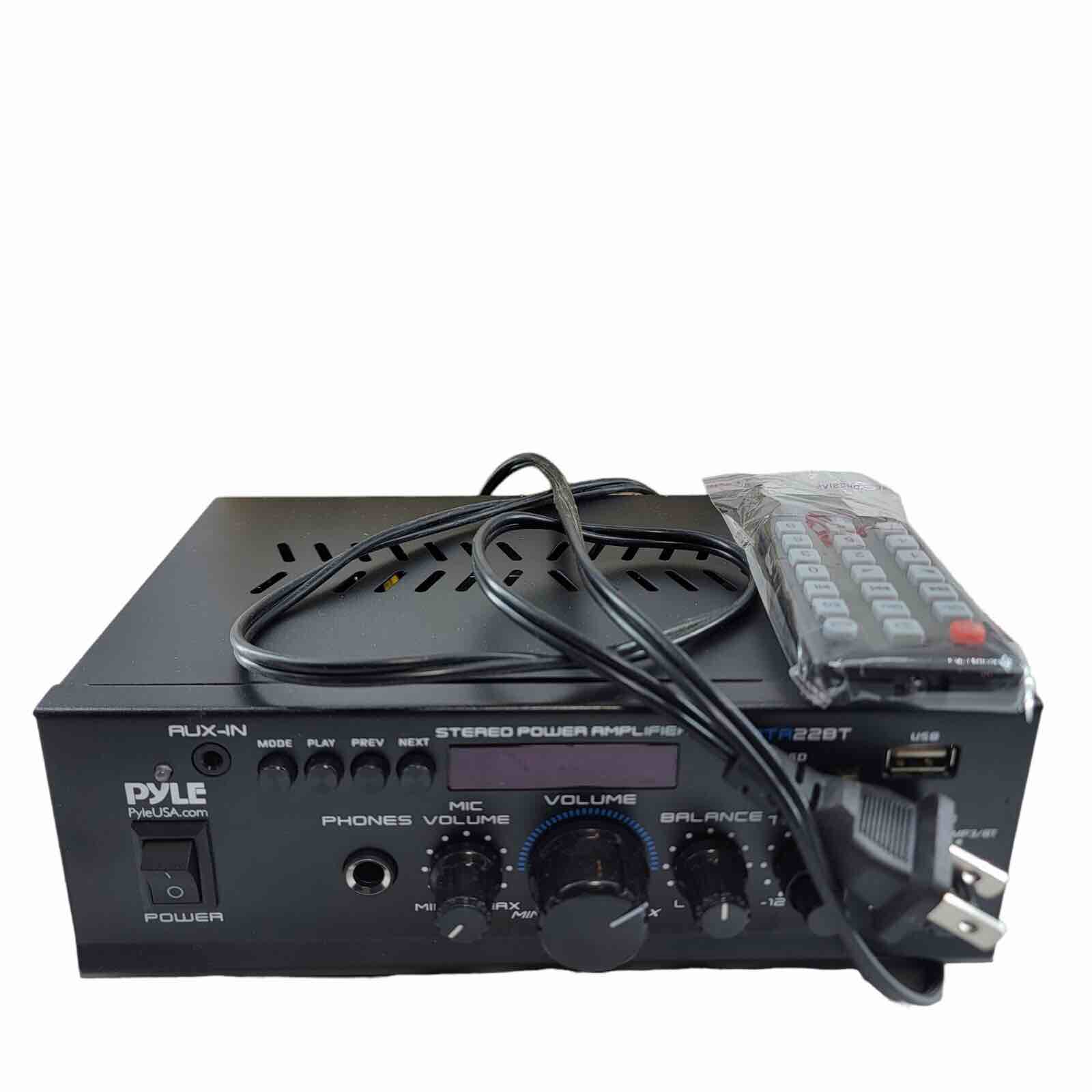 Pyle PTA22BT Black Wireless Bluetooth Mini Blue Series Audio Amplifier